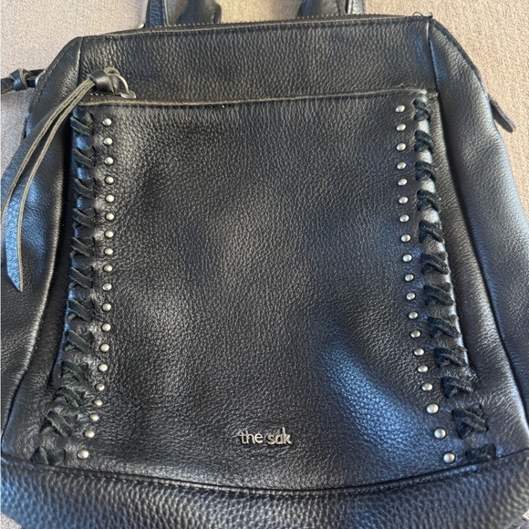The Sak Black Leather Mini Backpack Bag - Picture 3 of 5